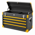 Caja de herramientas 80 x 40 x 50 cm de acero negro/amarillo con 5 cajones y tapa elevable